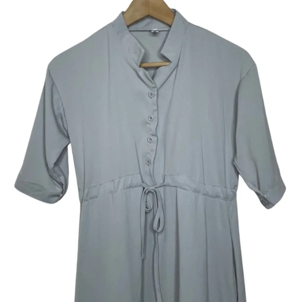 LIDAAI | Lilac Short Sleeve Dress with Waist Tie | Size M - Picture 4 of 11